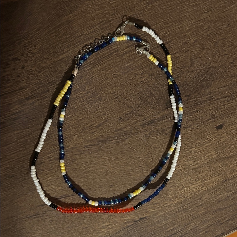 Set of Two Handmade Beaded Choker Necklaces inspired by Famous Paintings